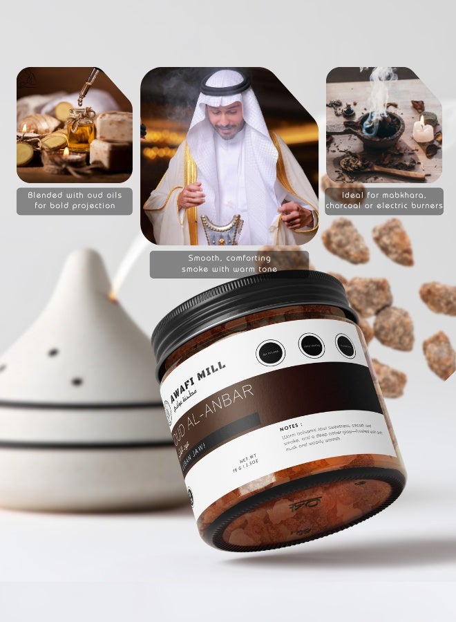 AWAFI MILL Oud Al-Anbar Jawi Bakhoor 70g (2.5 Oz) - Pack of 5 | Rich Amber & Soft Musk Accord | Smooth Oud Smoke | For Charcoal & Electric Burner - Image 2
